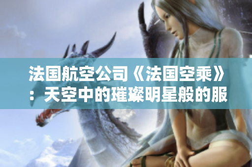 法国航空公司《法国空乘》：天空中的璀璨明星般的服务和体验