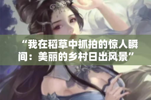 “我在稻草中抓拍的惊人瞬间：美丽的乡村日出风景”