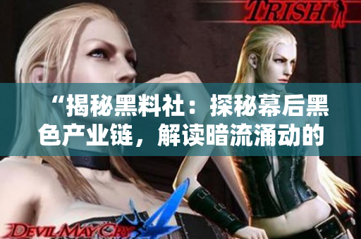 “揭秘黑料社：探秘幕后黑色产业链，解读暗流涌动的底层世界”