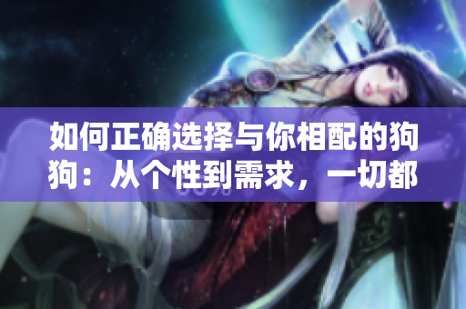 如何正确选择与你相配的狗狗：从个性到需求，一切都要考虑