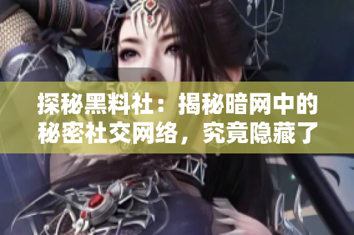 探秘黑料社：揭秘暗网中的秘密社交网络，究竟隐藏了什么惊人黑幕？