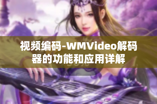 视频编码-WMVideo解码器的功能和应用详解