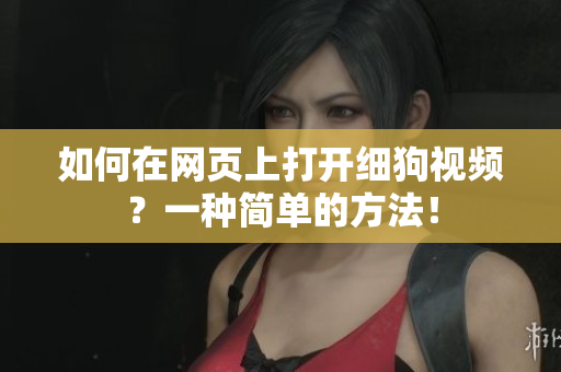 如何在网页上打开细狗视频？一种简单的方法！
