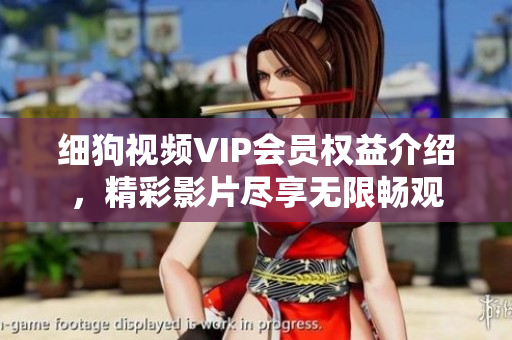 细狗视频VIP会员权益介绍，精彩影片尽享无限畅观