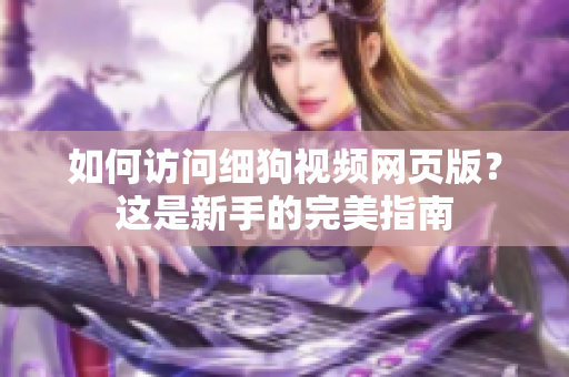 如何访问细狗视频网页版？这是新手的完美指南