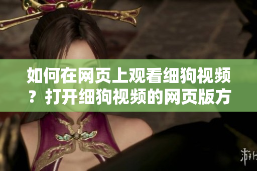 如何在网页上观看细狗视频？打开细狗视频的网页版方法分享