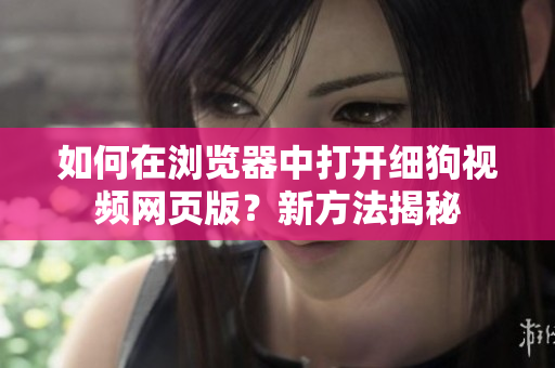 如何在浏览器中打开细狗视频网页版？新方法揭秘